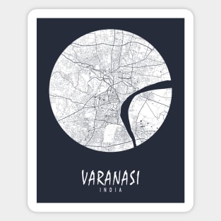 Varanasi, India City Map - Full Moon Magnet